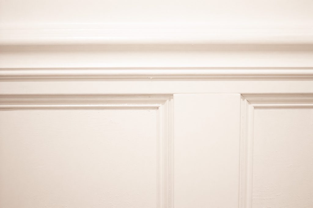 Close detail of the finished wainscoting