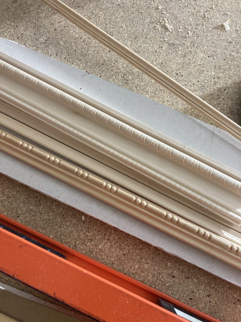 Moulding profiles used on the custom built-in